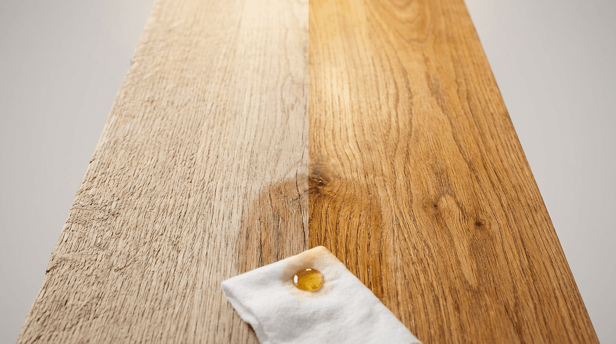 Avant / Après - Traitement Huile-Cire sur Chêne