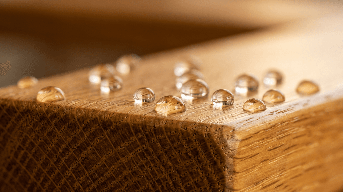 Test résistance eau - L'eau perle sur la surface traitée